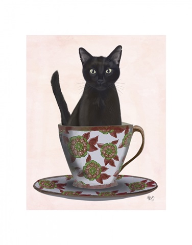 Black Cat in Teacup