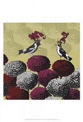 Blooming Birds, Chrysanthemum 2, Fine Art Print