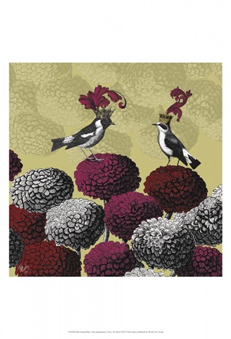 Blooming Birds, Chrysanthemum 2, Fine Art Print