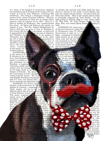 Boston Terrier Portrait with Red Bow Tie and Moustache