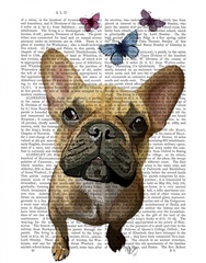 Brown French Bulldog and Butterflies