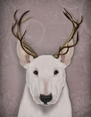 Bull Terrier and Antlers