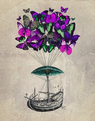 Butterfly Airship 2 Purple and Green