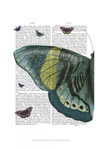 Butterfly in Turquoise and Yellow a