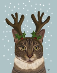 Calico Cat and Antlers