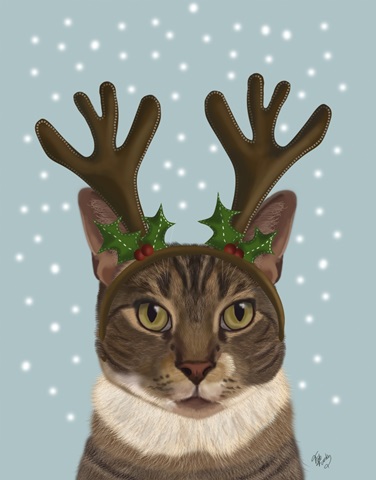Calico Cat and Antlers