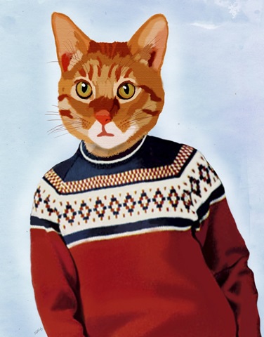 Cat in Ski Sweater