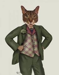 Cat in Tartan Waistcoat