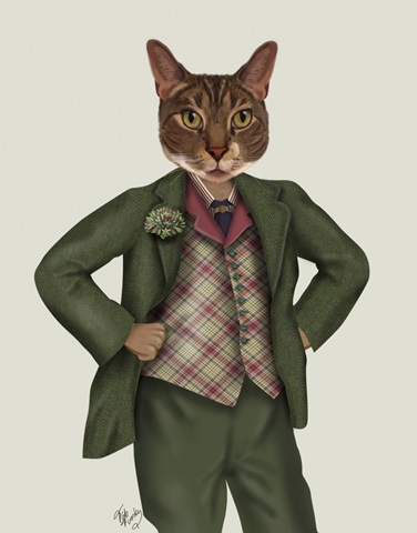 Cat in Tartan Waistcoat