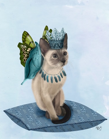 Cat with Blue Butterfly Wings