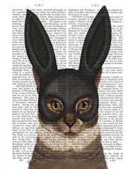 Cat with Bunny Mask