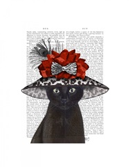 Cat, Black with Fabulous Hat
