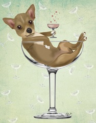 Chihuahua in Cocktail Glass