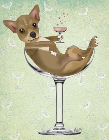 Chihuahua in Cocktail Glass