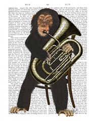 Chimp Playing Tuba