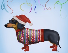 Christmas Dachshund