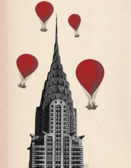 Chrysler Building and Red Hot Air Balloons