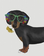 Dachshund Flower Glasses