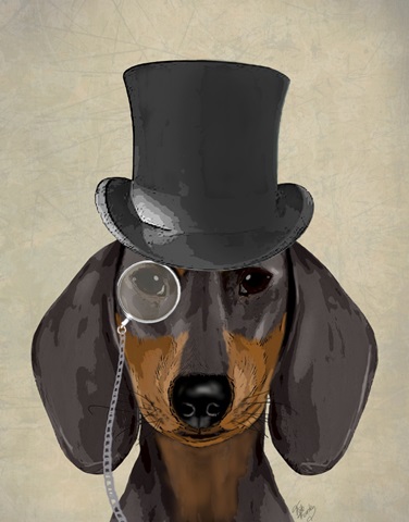 Dachshund, Formal Hound and Hat
