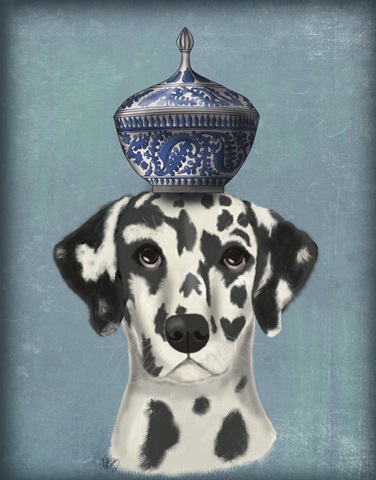 Dalmatian with Blue Vase