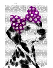 Dalmatian with Purple Bow on Head