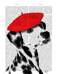 Dalmatian With Red Beret