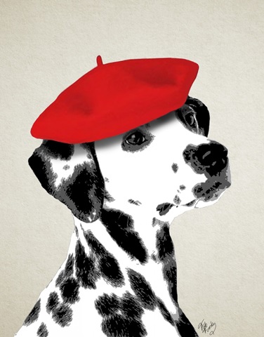Dalmatian With Red Beret