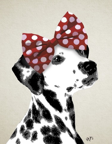 Dalmatian With Red Bow
