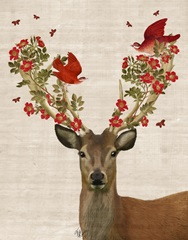 Deer and Love Birds