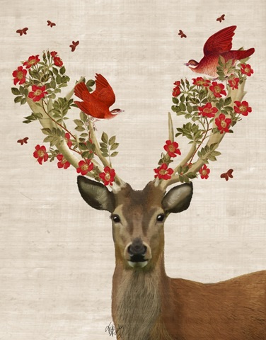 Deer and Love Birds