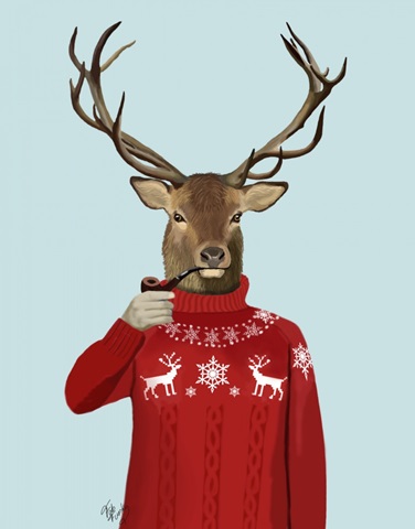 Deer in Ski Sweater