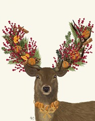 Deer, Cranberry and Orange Wreath