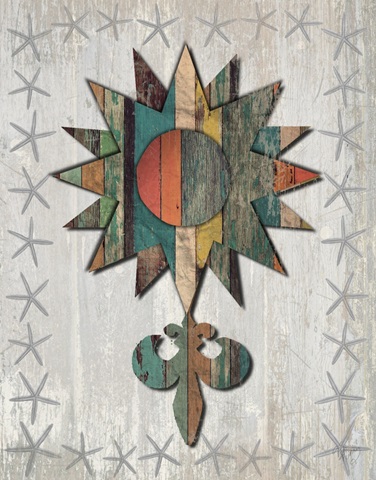 Distressed Wood Style Nautical Star 1