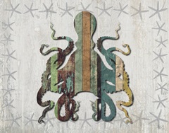 Distressed Wood Style Octopus 1