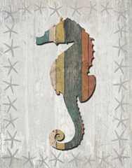 Distressed Wood Style Seahorse 1