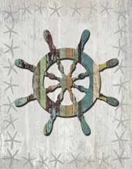 Distressed Wood Style Ships Wheel 1