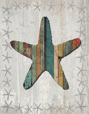 Distressed Wood Style Starfish 1