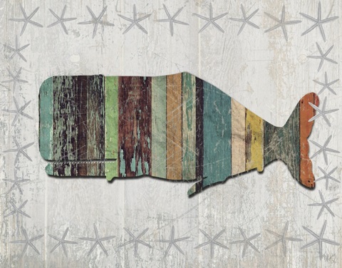 Distressed Wood Style Whale 1