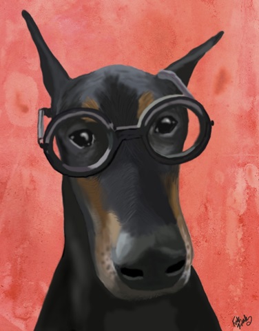 Doberman With Glasses