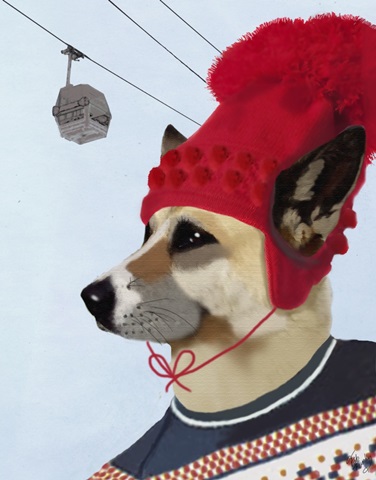 Dog in Ski Sweater
