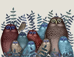 Electric Owls, Red and Blue