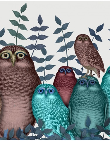 Electric Owls, Red and Blue