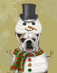 English Bulldog, Snowman Costume