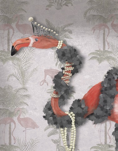 Flamingo and Pearls, Portrait