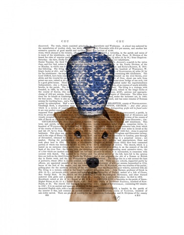 Fox Terrier with Blue Vase