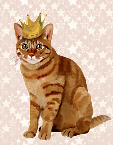 Ginger Cat with Crown Full