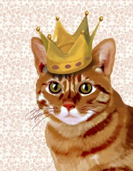 Ginger Cat with Crown Portrait