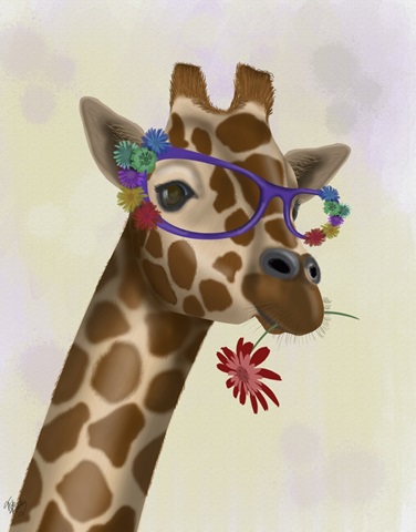 Giraffe and Flower Glasses 2