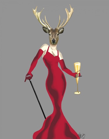 Glamour Deer in Red