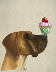 Great Dane and Cupcake